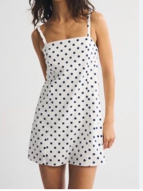 Abercrombie & Fitch Dresses & Skirts - Abercrombie and Fitch white dress with blue polka dots NWOT